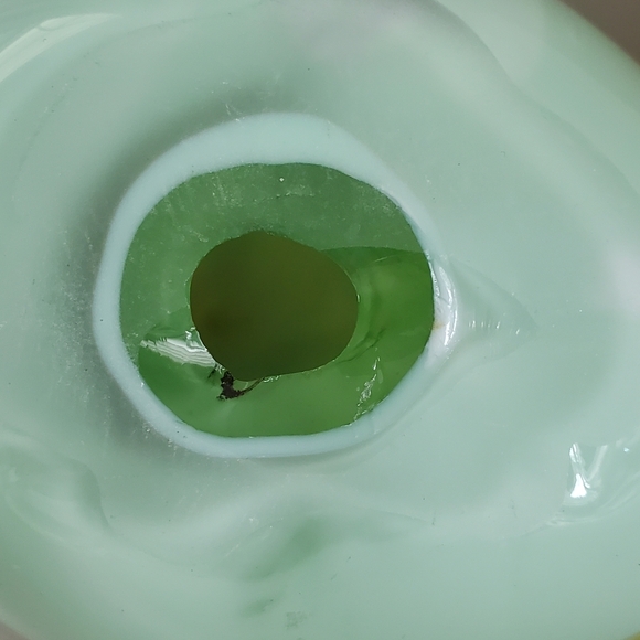 Handblown Glass Bird ,Yellow and Green with Brown Spots - Picture 5 of 13